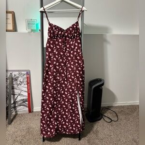 Floral Burgundy Jumpsuit